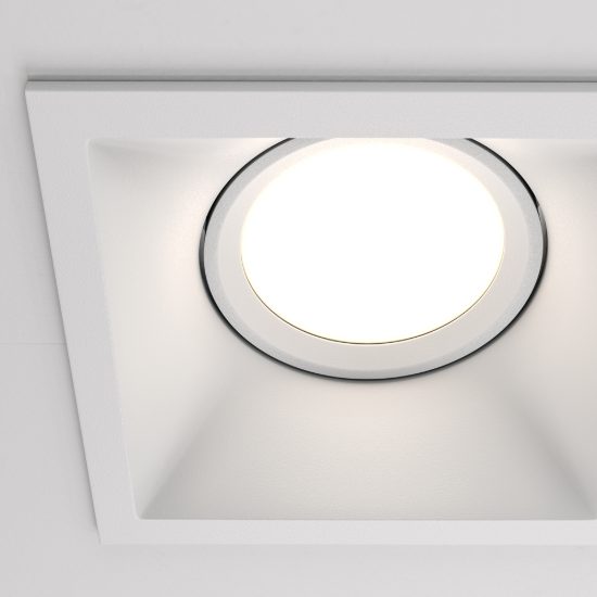 Faretto da incasso gu10 per cucina moderno rettangolare bianco maytoni dot