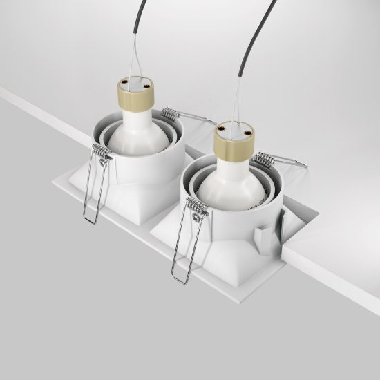 Faretto da incasso gu10 per cucina moderno rettangolare bianco maytoni dot