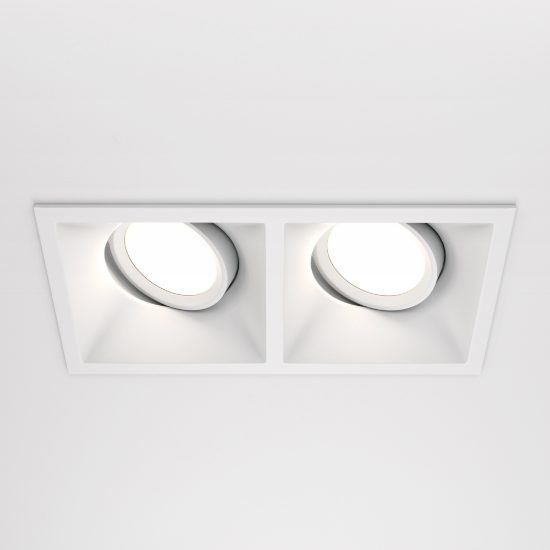 Faretto da incasso gu10 per cucina moderno rettangolare bianco maytoni dot