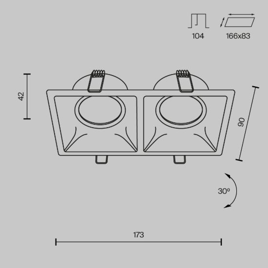 Faretto da incasso gu10 per cucina moderno rettangolare bianco maytoni dot