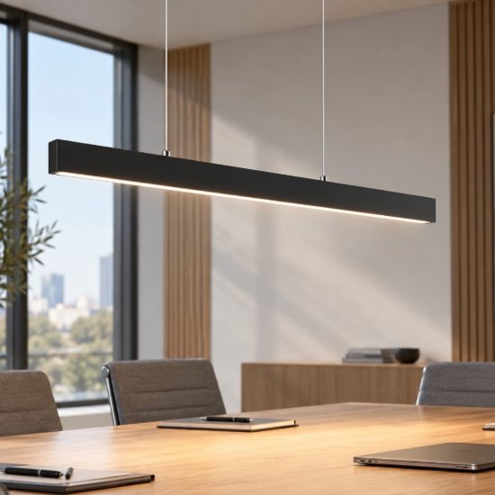 Step maytoni lampadario per ufficio moderno nero a sospensione led 30w 3000k