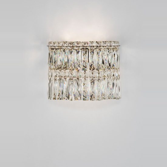 Applique da parete classica cromo cristallo per soggiorno led 12w 3500k dimmerabile