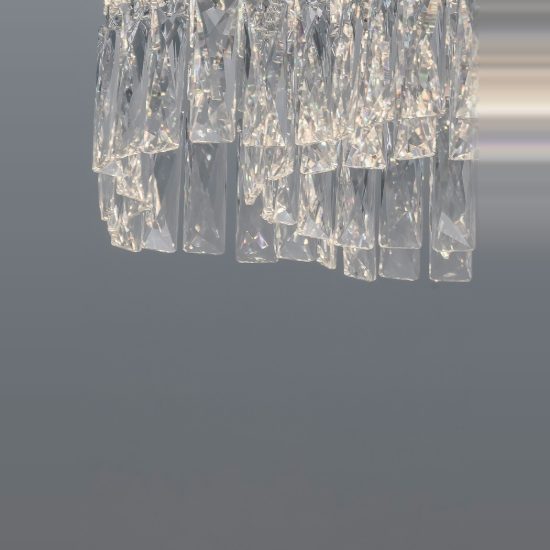 Plafoniera classica cromo cristallo per camera da letto led 28w 3500k dimmerabile