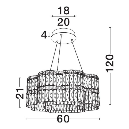 Lampadario a sospensione classico cromo cristallo per soggiorno led 34w 3500k