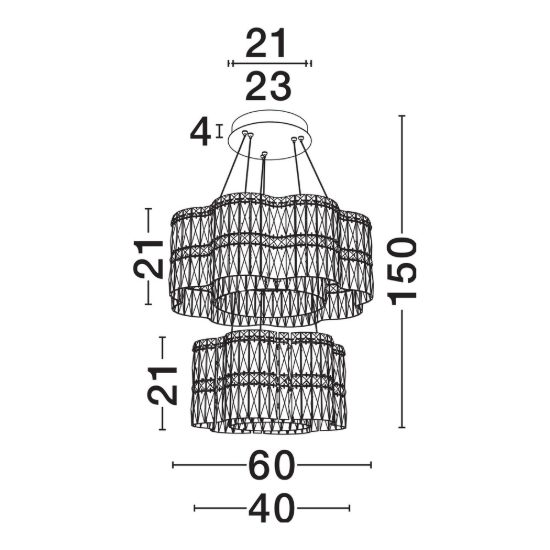 Lampadario a sospensione classico cromo cristallo per soggiorno led 56w 3500k