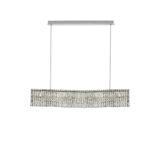 Lampadario a sospensione classico cromo cristallo per soggiorno led 34w 3500k