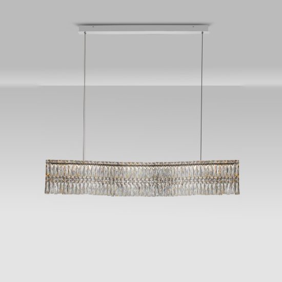 Lampadario a sospensione classico cromo cristallo per soggiorno led 34w 3500k