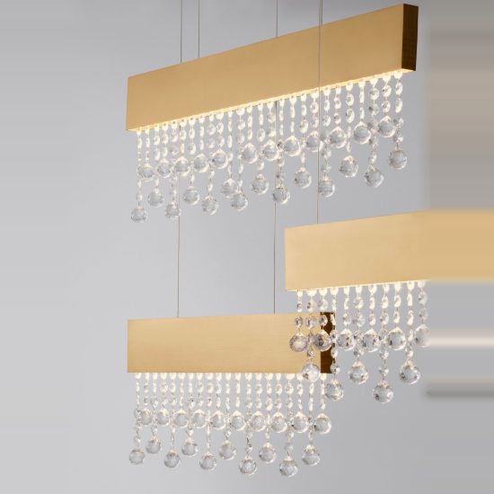 Lampadario a sospensione oro per sala da pranzo led 84w 3500k