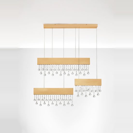 Lampadario a sospensione oro per sala da pranzo led 84w 3500k
