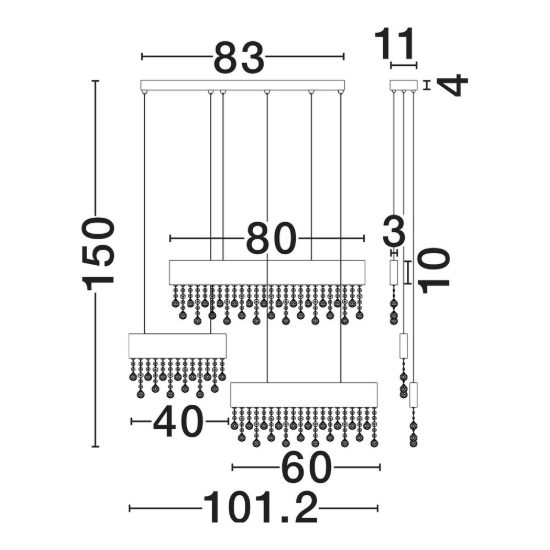 Lampadario a sospensione oro per sala da pranzo led 84w 3500k