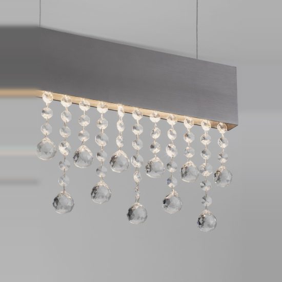 Lampadario a sospensione per sala da pranzo titanio led 20w 3500k dimmerabile