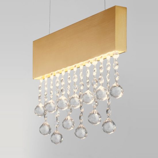 Lampadario a sospensione oro per sala da pranzo led 20w 3500k dimmerabile