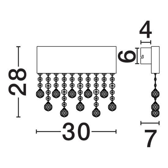 Applique da parete classica per soggiorno titanio cristallo led 15w 3500k dimmerabile