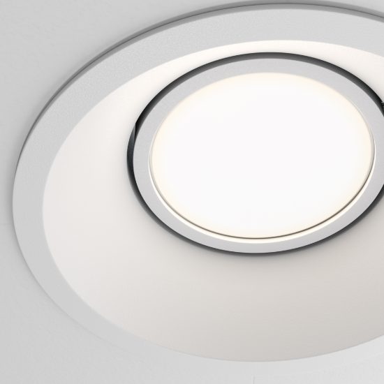 Maytoni dot faretto da incasso orientabile per cucina moderno tondo bianco