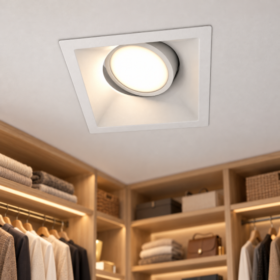 Faretto da incasso gu10 per cabina armadio moderno quadrato bianco maytoni dot