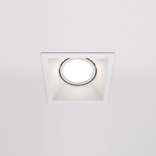 Faretto da incasso gu10 per cabina armadio moderno quadrato bianco maytoni dot