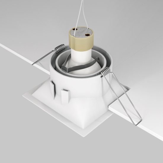Faretto da incasso gu10 per cabina armadio moderno quadrato bianco maytoni dot