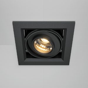 Modern faretto moderno nero da incasso led 10w 3000k orientabile maytoni metal