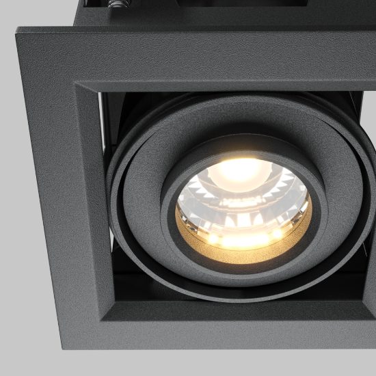 Modern faretto moderno nero da incasso led 10w 3000k orientabile maytoni metal