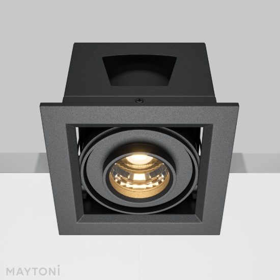 Modern faretto moderno nero da incasso led 10w 3000k orientabile maytoni metal