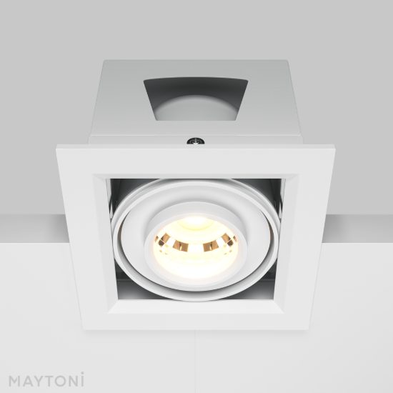 Maytoni metal modern faretto da incasso led 10w 3000k orientabile per cucina bianco