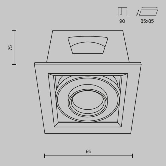 Maytoni metal modern faretto da incasso led 10w 3000k orientabile per cucina bianco
