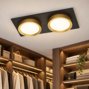 Maytoni hoop doppio faretto da incasso gx53 per interni moderno nero e oro