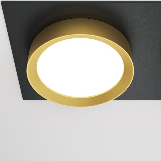 Maytoni hoop doppio faretto da incasso gx53 per interni moderno nero e oro