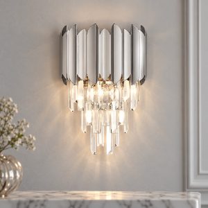 Applique da parete con pendenti classica cromo cristallo