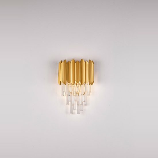 Applique classica da parete con pendenti oro cristallo