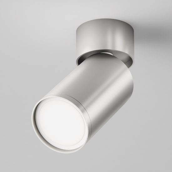 Maytoni focus s faretto da soffitto cilindrico argento opaco orientabile