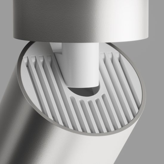 Maytoni focus s faretto da soffitto cilindrico argento opaco orientabile
