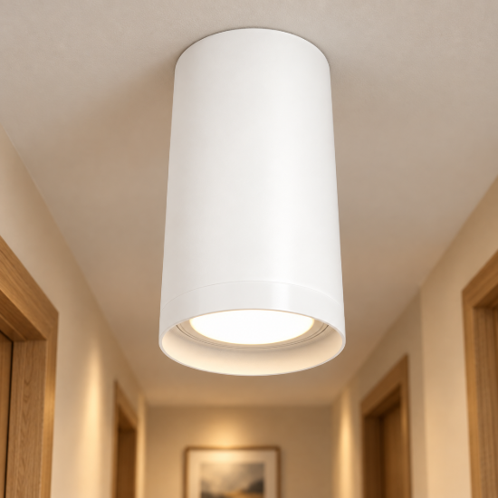 Faretto da soffitto gu10 cilindrico bianco maytoni focus s