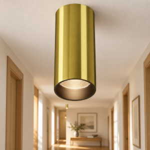 Maytoni focus led faretto da soffitto cilindro led 12w 3000k ottone