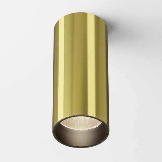 Maytoni focus led faretto da soffitto cilindro led 12w 3000k ottone
