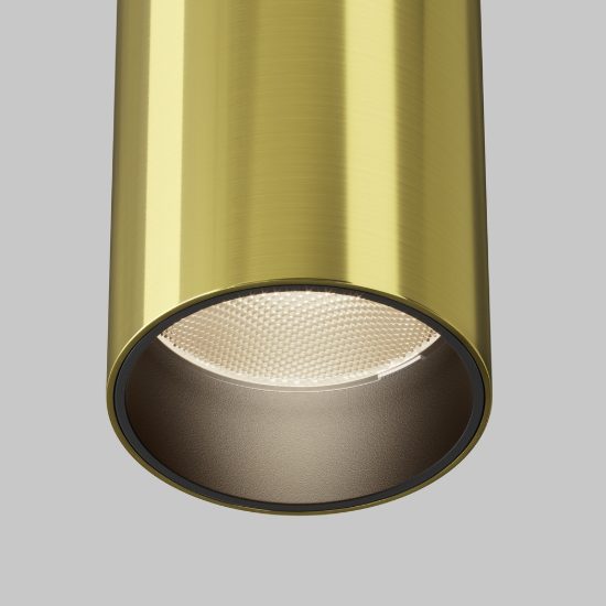 Maytoni focus led faretto da soffitto cilindro led 12w 3000k ottone