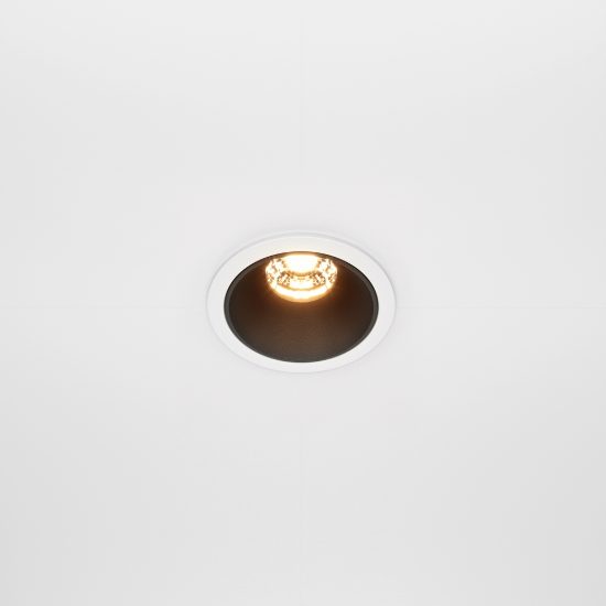 Maytoni alfa led faretto tondo bianco e nero da incasso led 10w 2700k