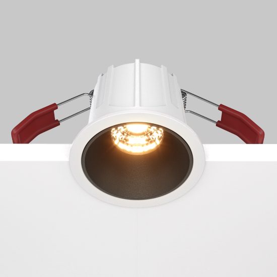 Maytoni alfa led faretto tondo bianco e nero da incasso led 10w 2700k