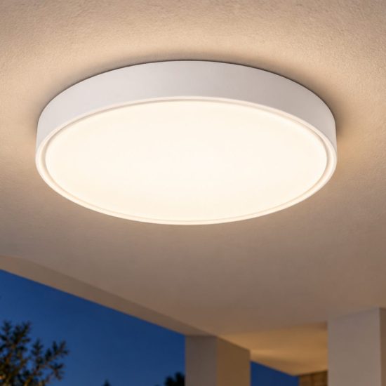 Fabas plafoniera per esterno balcone bianca rotonda led 27w 3000k30cm  ip65