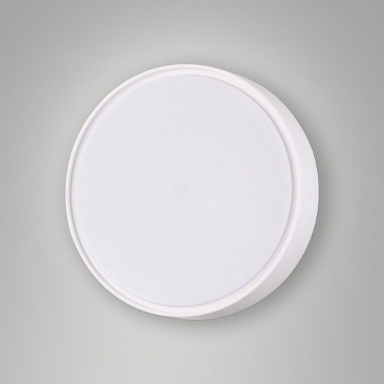 Fabas plafoniera per esterno balcone bianca rotonda led 27w 3000k30cm  ip65