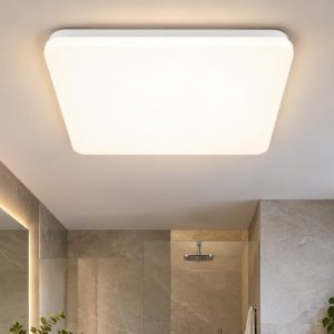 Fabas  folk plafoniera da bagno quadrata bianca  led 27w 3000k ip65