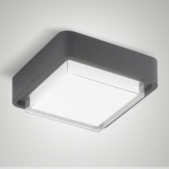 Fabas diuk plafoniera da esterno grigio scuro led 12w 3000k ip65