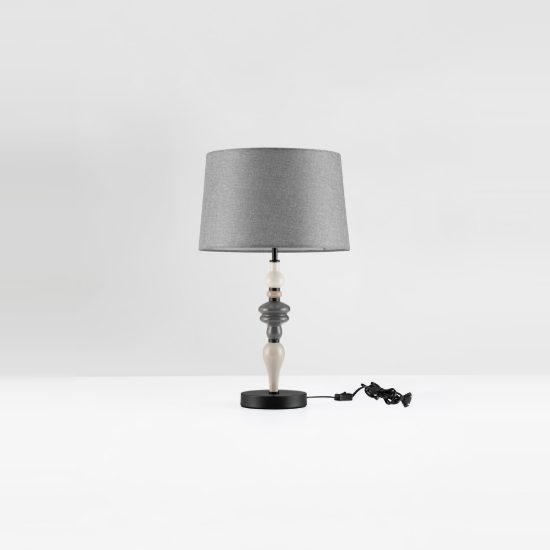 Lampada da tavolo classica nero grigio e marrone