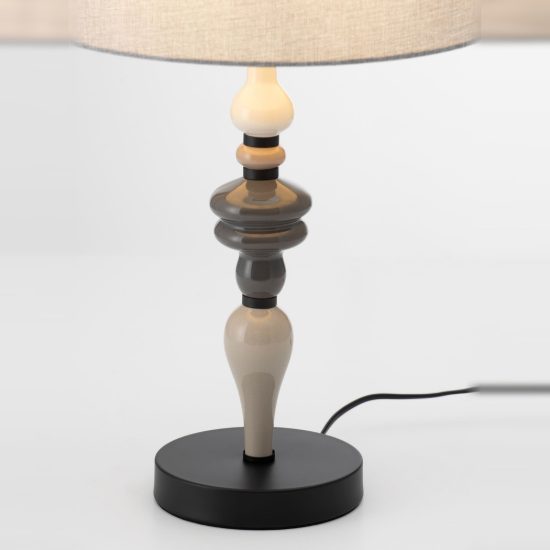 Lampada da tavolo classica nero grigio e marrone