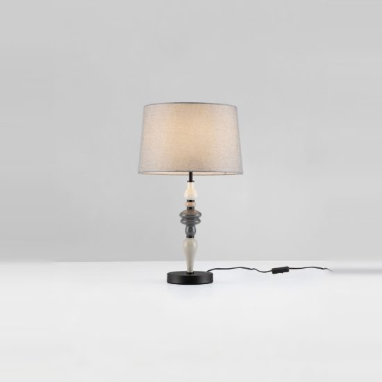Lampada da tavolo classica nero grigio e marrone