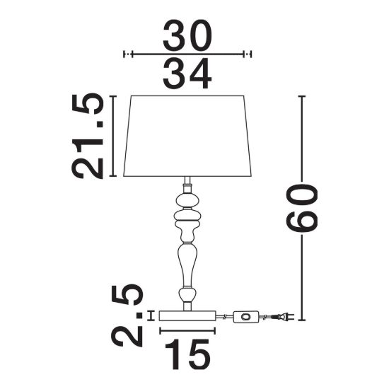 Lampada da tavolo classica nero grigio e marrone