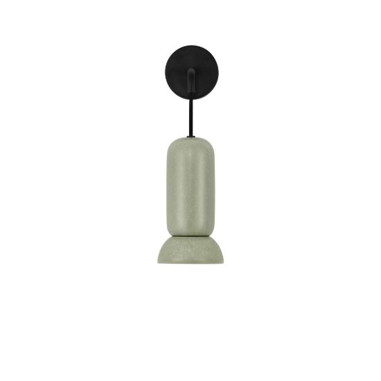 Applique per cucina moderna cilindro verde opaco e nero sabbiato da parete
