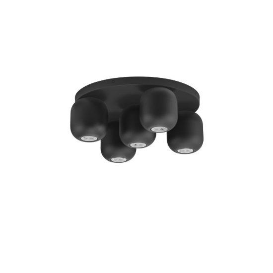 Plafoniera con faretti per cucina moderna rotonda nera da soffitto orientabile