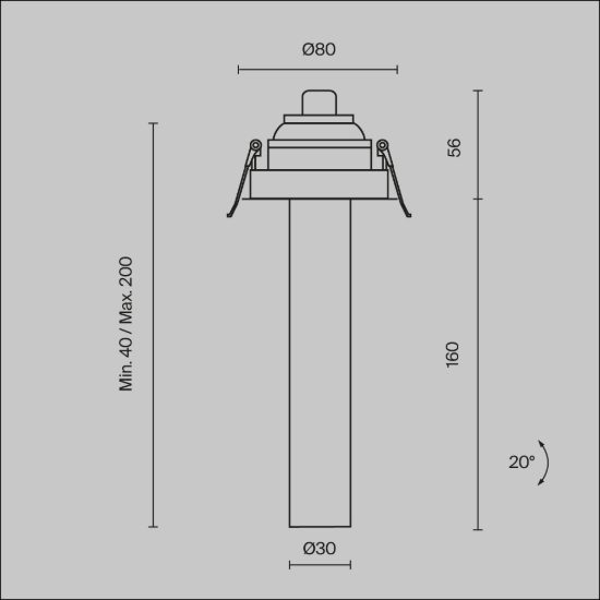 Faretto per cucina nero da incasso led 7w 3000k maytoni focus t