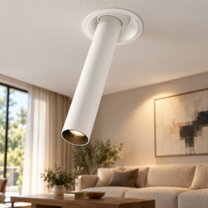 Focus t maytoni faretto cilindrico da incasso led 3000k bianco orientabile